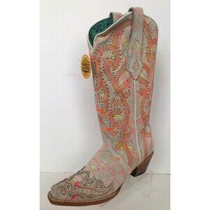 NEW CORRAL Neon Multicolored Embroidered Studded Western Boots (Size 8 M)